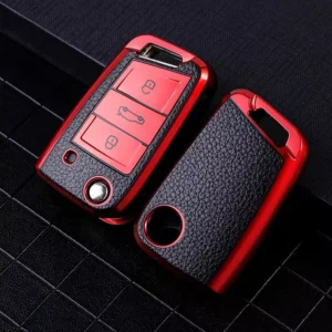 Luxury Leather TPU Key Case for Volkswagen
