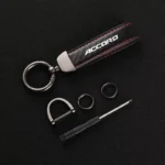 Leather Carbon Fiber Car Keychain Honda 7 11224 60ffd0