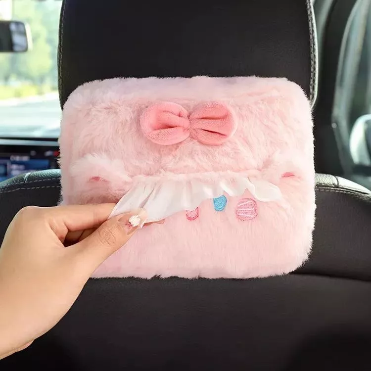 Ultimate Car Tissue Box: Plush Bear & Rabbit
