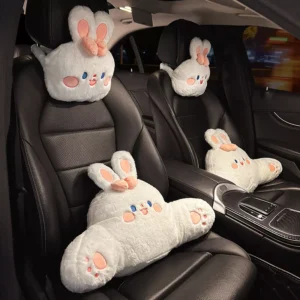 Luxury Plush Car Neck & Lumbar Pillow for Kia, BMW, Subaru