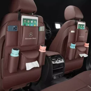 Car Seat Back Storage Bag & Anti-Kick Pad for Mercedes-Benz C-Class, E-Class, GLC