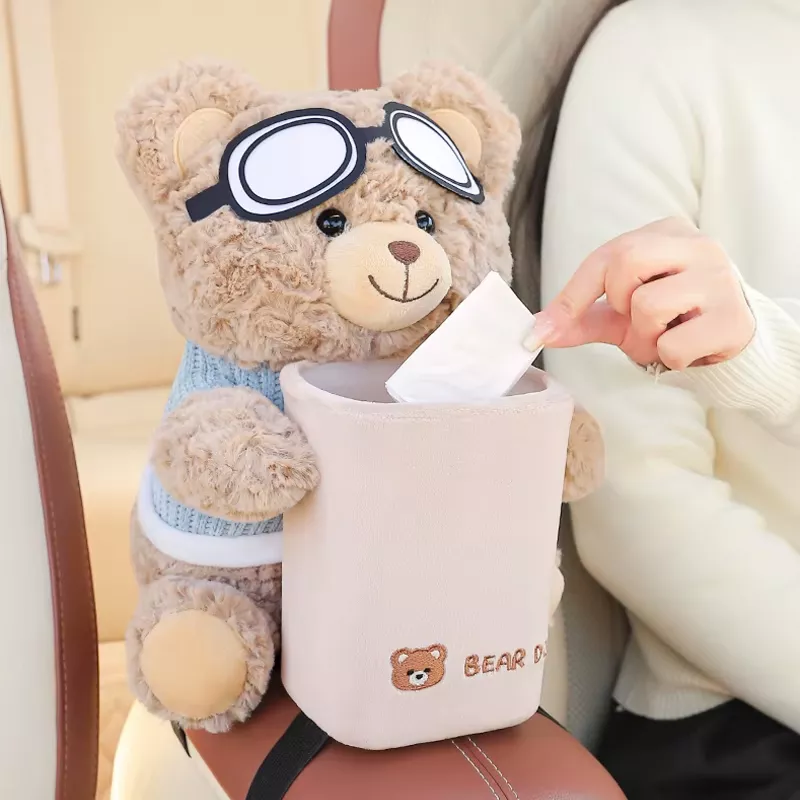 Cartoon Cute Car Tissue Box and Trash Can