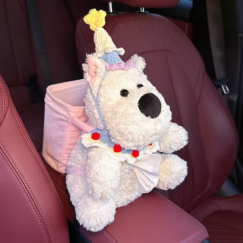 Cute 2-in-1 Car Tissue Box & Trash Can for Volkswagen, Nissan, Kia, Mitsubishi