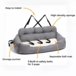 Travel Bolster Safety Large Dog Car Seat Bed – Fits Tesla, BMW, and Ford 7 12181 cf1a22