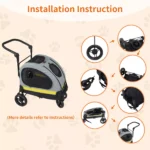 2-in-1 Pet Travel Cart & Car Seat – Fits Tesla, Toyota, Honda Vehicles 8 12278 27bdce