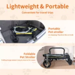 2-in-1 Pet Travel Cart & Car Seat – Fits Tesla, Toyota, Honda Vehicles 7 12278 8f878e