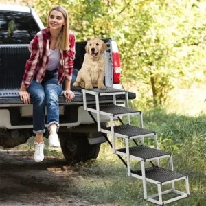 Folding Aluminum Dog Stairs for Maserati, Bentley, Alfa Romeo