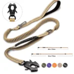 Reflective Shock Absorbing Tactical Dog Leash with Car Seatbelt - Fits Ford, Toyota, Honda 9 12633 60f1a7