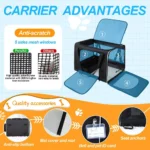 Spacious Soft Cat & Dog Travel Carrier with Litter Box – Fits Tesla, Ford, Toyota 4 12653 b8fe93