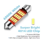 2pcs Canbus 36mm LED Festoon Bulbs – Bright License Plate Lights for Volkswagen Golf, Passat, Polo 5 1639 553b47