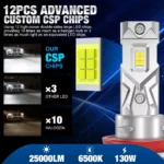 25000LM H8 H11 LED Headlight Bulbs – Super Bright Canbus for Ford, Toyota, Honda 4 1877 f70dec