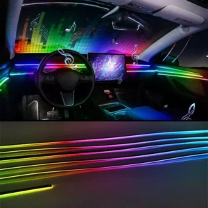 Full Color RGB Streamer Car Ambient Lights – Universal LED Interior Light for Tesla, BMW, Ford