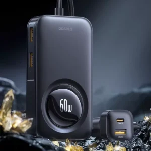 105W Fast Car Charger – 6-Port Retractable Charger for Tesla, Ford, BMW