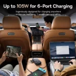 105W Fast Car Charger – 6-Port Retractable Charger for Tesla, Ford, BMW 7 2616 3bc616