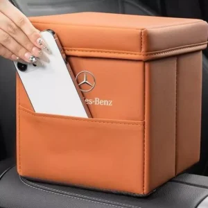 Luxury Foldable Leather Car Storage Bin – Fits Mercedes-Benz A, C, GLC
