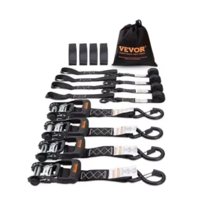 4PCS Heavy-Duty Ratchet Tie Down Straps – Secure Cargo for Ford, Toyota, Chevy