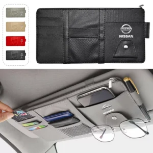 PU Leather Car Sun Visor Storage Clip for Nissan X-Trail, Qashqai, Juke