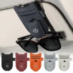 Fashion Leather Car Logo Sun Visor Glasses Clip for Mercedes-Benz, Audi, BMW 4 3312 c7002b