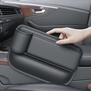 Universal PU Leather Car Seat Gap Organizer with Cup Holder - Fits Toyota, Ford, Honda