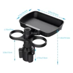 Dual Cup Holder Expander with 360° Rotating Tray for Chevrolet, Subaru, BMW 8 4550 7e6053