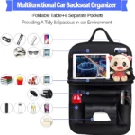 Luxury PU Leather Car Seat Back Organizer with Foldable Tray – Fits Toyota, Ford, Honda 8 4591 c7b1a3