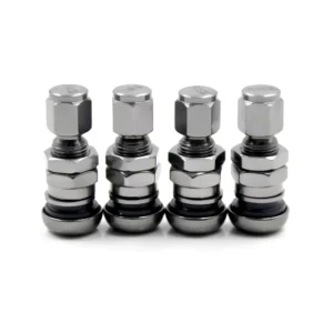 4PCS Short Metal Tire Valve Stems with Dust Caps – Universal for Ford, Toyota, and Honda