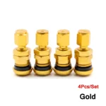 4PCS Short Metal Tire Valve Stems with Dust Caps – Universal for Ford, Toyota, and Honda 7 5184 f5f394