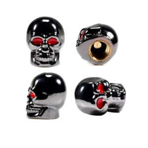 4Pcs Skull Tire Valve Stem Caps - Universal Fit for Ford, Toyota, and Honda