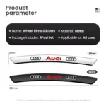 3D Aluminum Wheel Rim Stickers for Audi A3 A4 A6, BMW, Mercedes - 4PCS 7 6058 2a878e