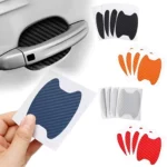 4Pcs/Set Carbon Fiber Car Door Sticker for Toyota - Scratch Resistant Handle Protection 7 6348 8b3cdb
