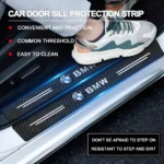 Carbon Fiber Car Door Sill Protector Stickers for BMW 3 5 7 Series, X3, X5 6 6520 2d37ab
