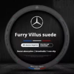 Luxury Suede 3D Logo Steering Wheel Cover for Mercedes-Benz A-Class, C-Class, GLC 6 6696 d91843