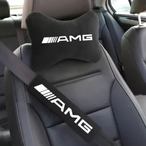 Soft Car Seat Belt Shoulder Pads & Neck Pillow Set for Mercedes-Benz AMG
