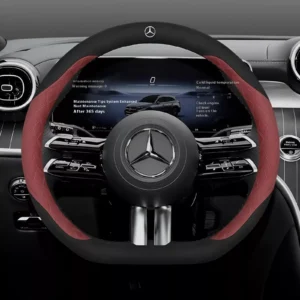 Premium Anti-Slip Suede Steering Wheel Cover for Mercedes-Benz C, E, GLC