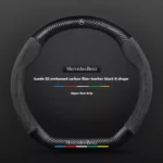 Mercedes-Benz C43 CLA GLA Suede Carbon Fiber Steering Wheel Cover 5 7849 e3387a