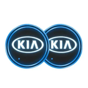 2pcs LED Luminous Car Coasters for KIA