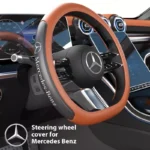 Mercedes-Benz Car Anti-Slip Leather Steering Wheel Cover for A, C, E, GLA 5 7885 ecf696