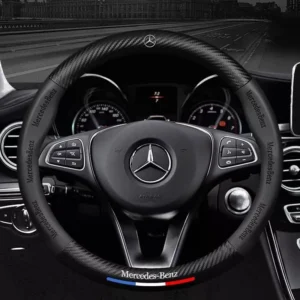 Luxury Anti-Slip Leather Steering Wheel Cover for Mercedes-Benz C43, GLC, GLE