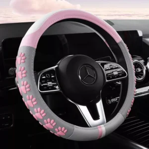 Cute Pink Cat Claw Steering Wheel Cover for Mercedes-Benz