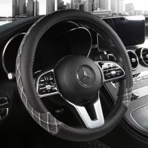 Audocovers Anti-Slip Leather Steering Wheel Cover for Mercedes – Universal 15”