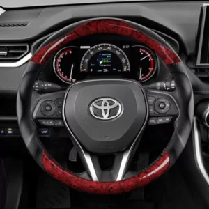 Luxury Anti-Slip Microfiber Leather Steering Wheel Cover – Wood Grain for Toyota, Hyundai, Mercedes-Benz