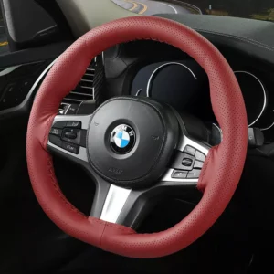 Luxury Anti-Slip Cowhide Steering Wheel Cover for BMW and Toyota