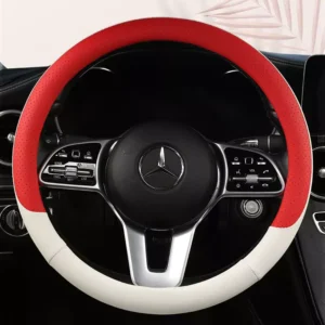 Luxury Anti-Slip Leather Steering Wheel Cover for Mercedez