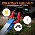 Heavy-Duty 2" D-Ring Shackle Hitch Receiver with Lock Pin for Towing & Recovery 6 13449 44a45d