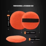 5-Inch Microfiber Wax Applicator Pads with Elastic Grip for Hand Polishing 9 13463 0b2012