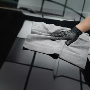 Grey Microfiber Car Wash Towel 16 x 16 in, 320GSM Reusable Cleaning Cloth
