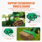 Heavy Duty Tractor Bucket Grab Hooks 2 Pack with Tie Down Ring Bolt-On 7 13485 4de06e