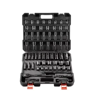 65-Piece 1/2-Inch Impact Socket Set SAE & Metric, 6-Point Alloy Steel