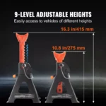 3 Ton Adjustable Double Locking Jack Stands for Cars, SUVs & Trucks 9 13499 8a7680