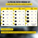 14-Piece Low-Profile Oil Filter Socket & Wrench Cap Set 6 13515 491e2a